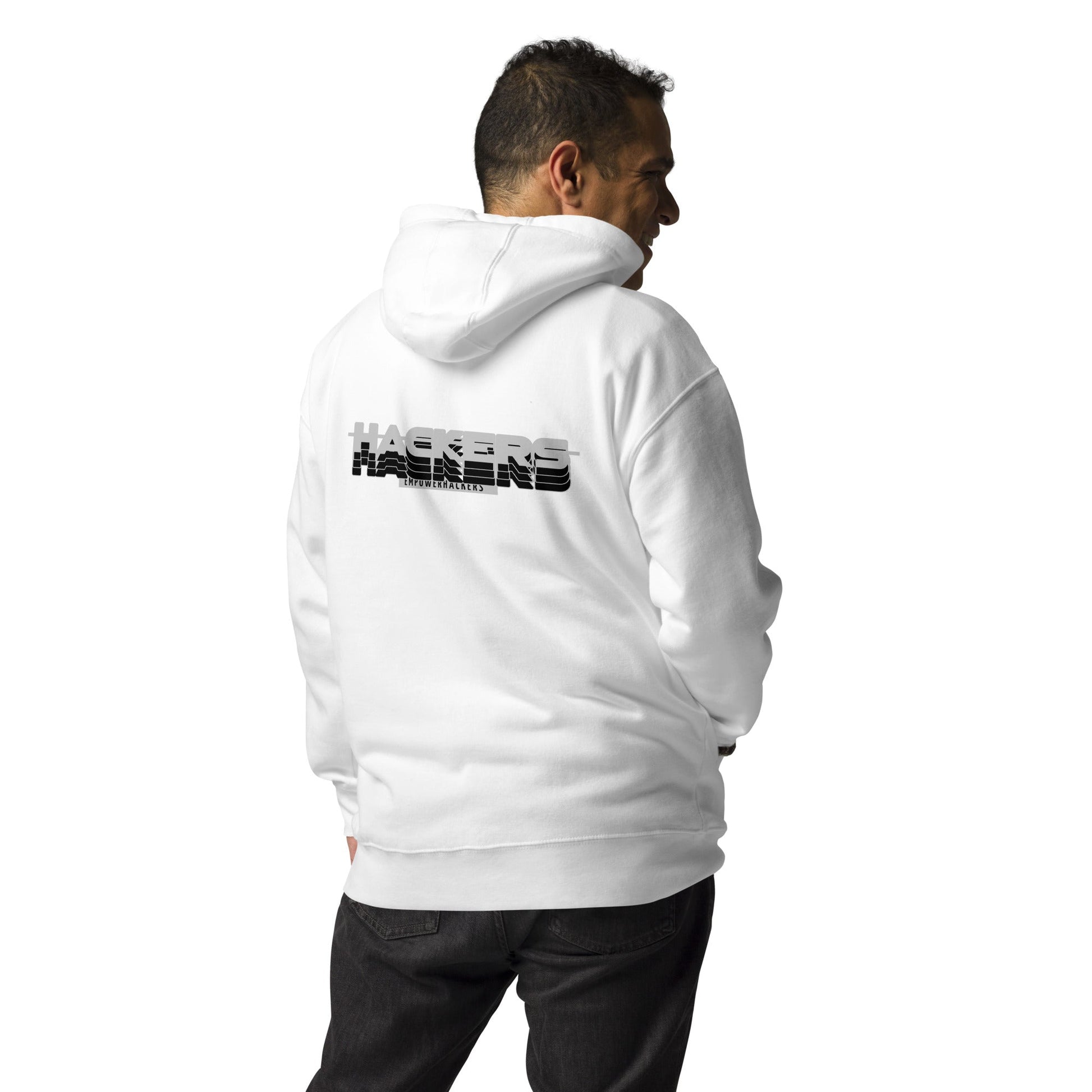 Hackers Empower Hackers V3 - Unisex Hoodie ( Back Print ) by DarkByteGear