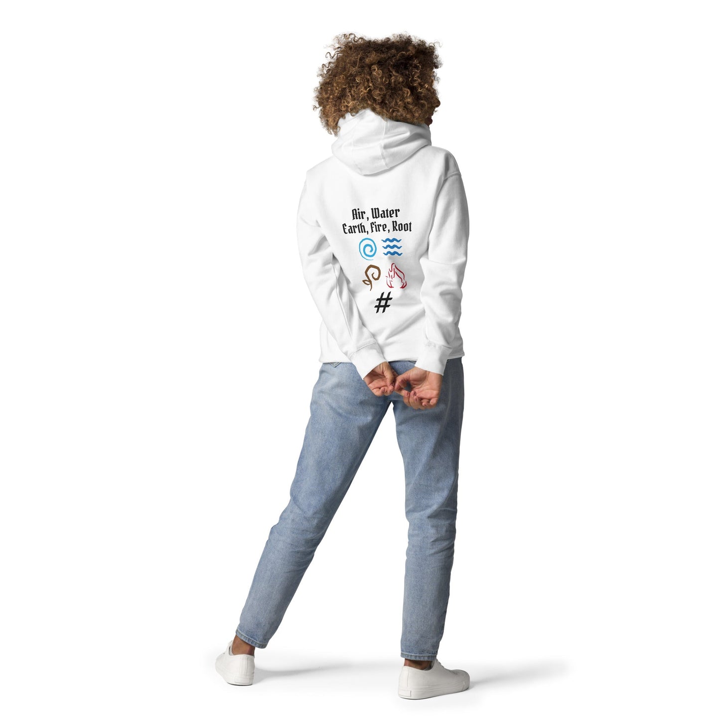 Air, Water, Earth, Fire, Root - Unisex Hoodie ( Back Print ) by DarkByteGear