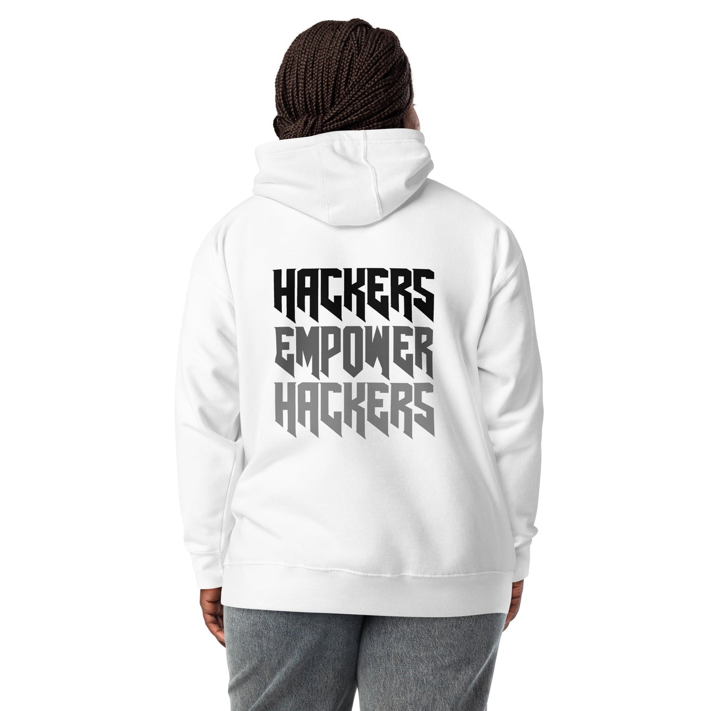Hackers Empower Hackers V4 - Unisex Hoodie ( Back Print ) by DarkByteGear