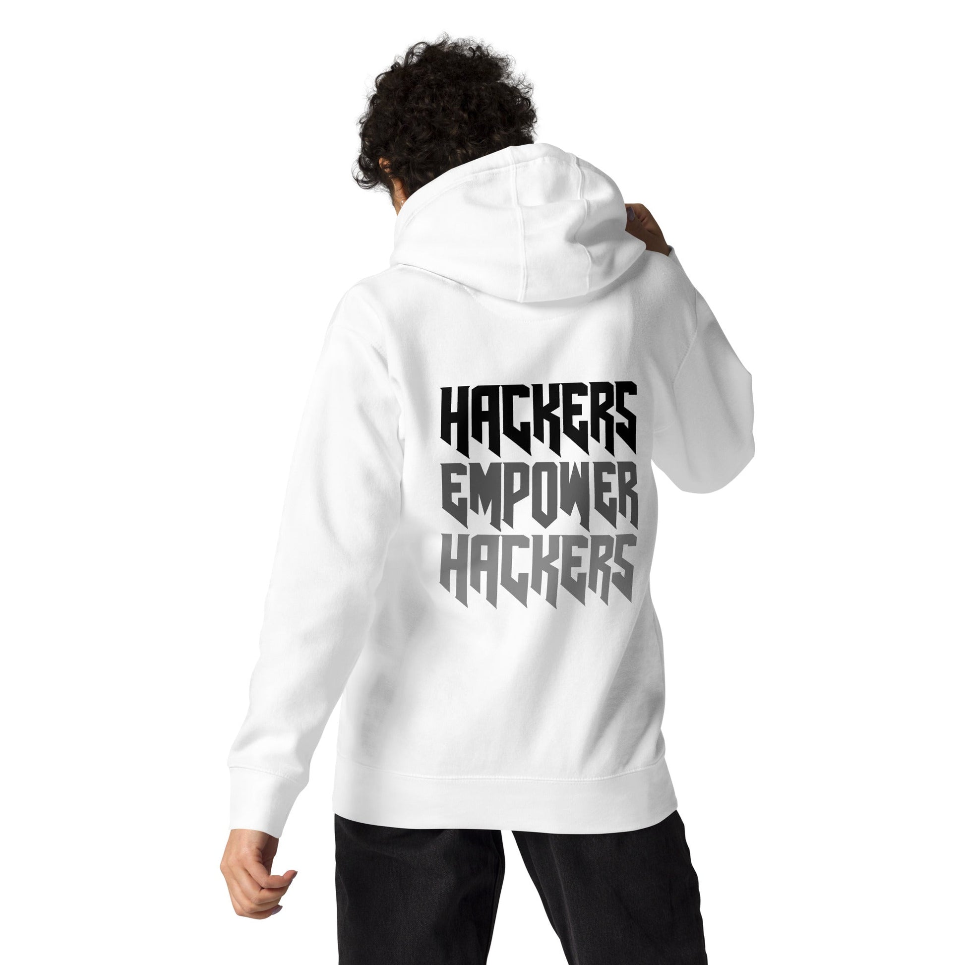 Hackers Empower Hackers V4 - Unisex Hoodie ( Back Print ) by DarkByteGear