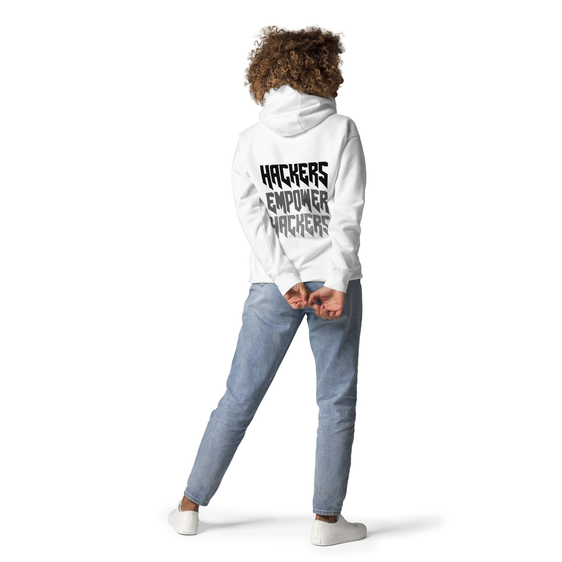 Hackers Empower Hackers V4 - Unisex Hoodie ( Back Print ) by DarkByteGear