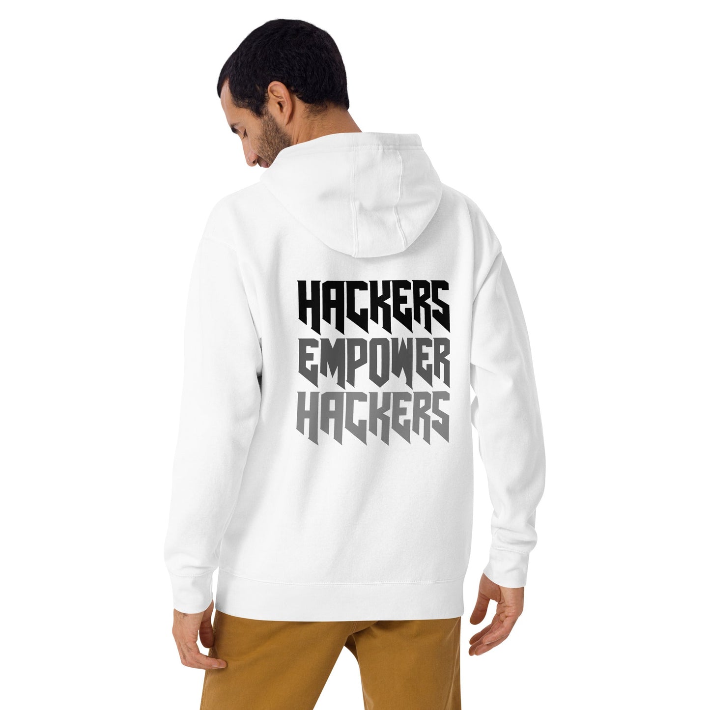 Hackers Empower Hackers V4 - Unisex Hoodie ( Back Print ) by DarkByteGear