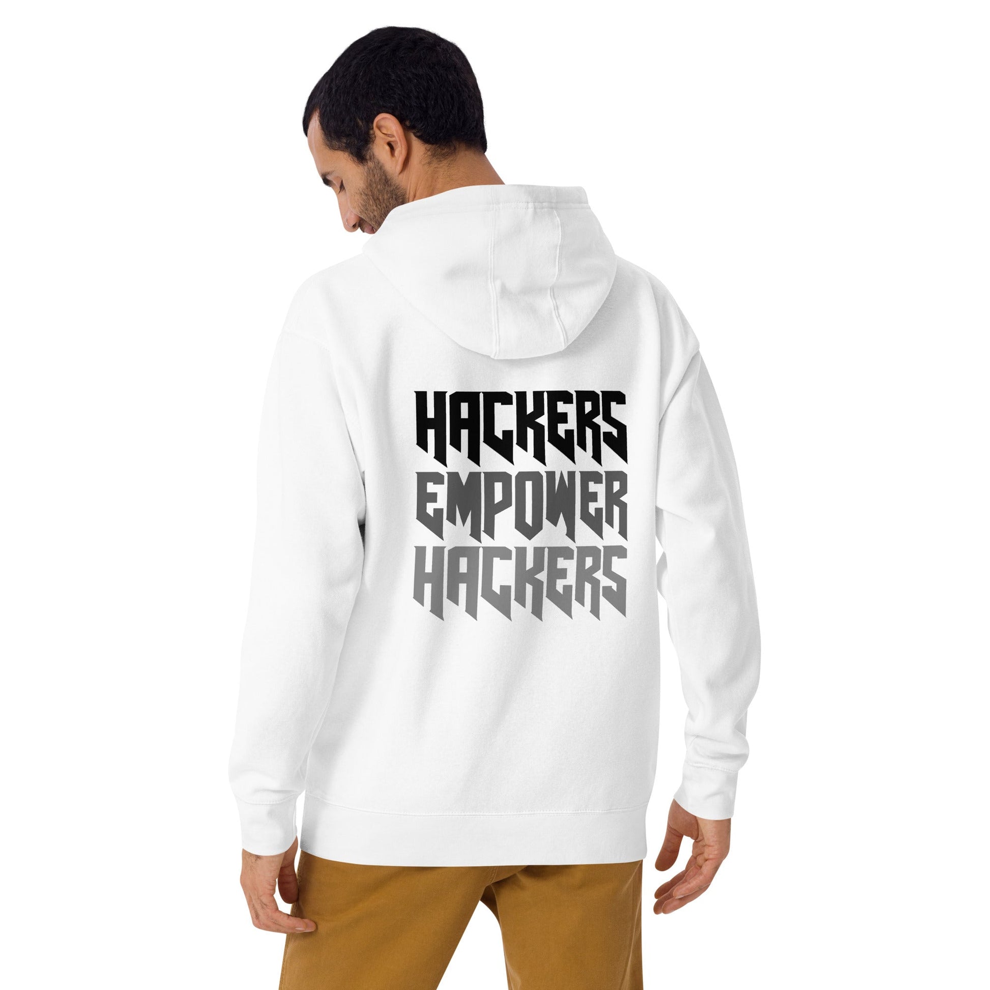 Hackers Empower Hackers V4 - Unisex Hoodie ( Back Print ) by DarkByteGear
