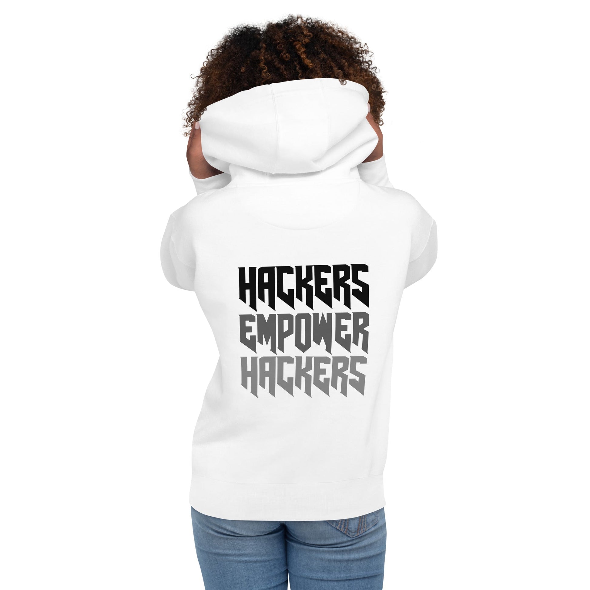 Hackers Empower Hackers V4 - Unisex Hoodie ( Back Print ) by DarkByteGear