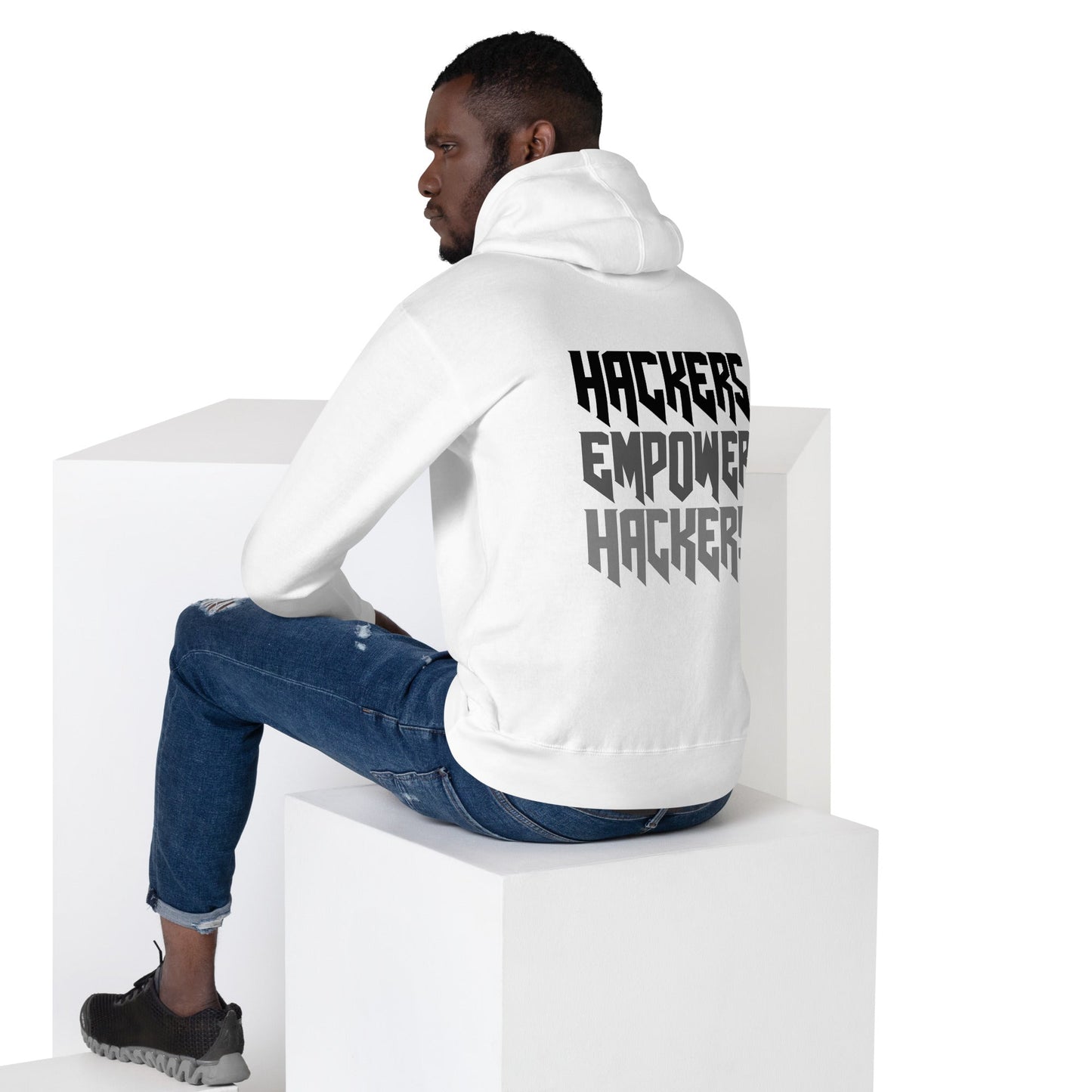 Hackers Empower Hackers V4 - Unisex Hoodie ( Back Print ) by DarkByteGear