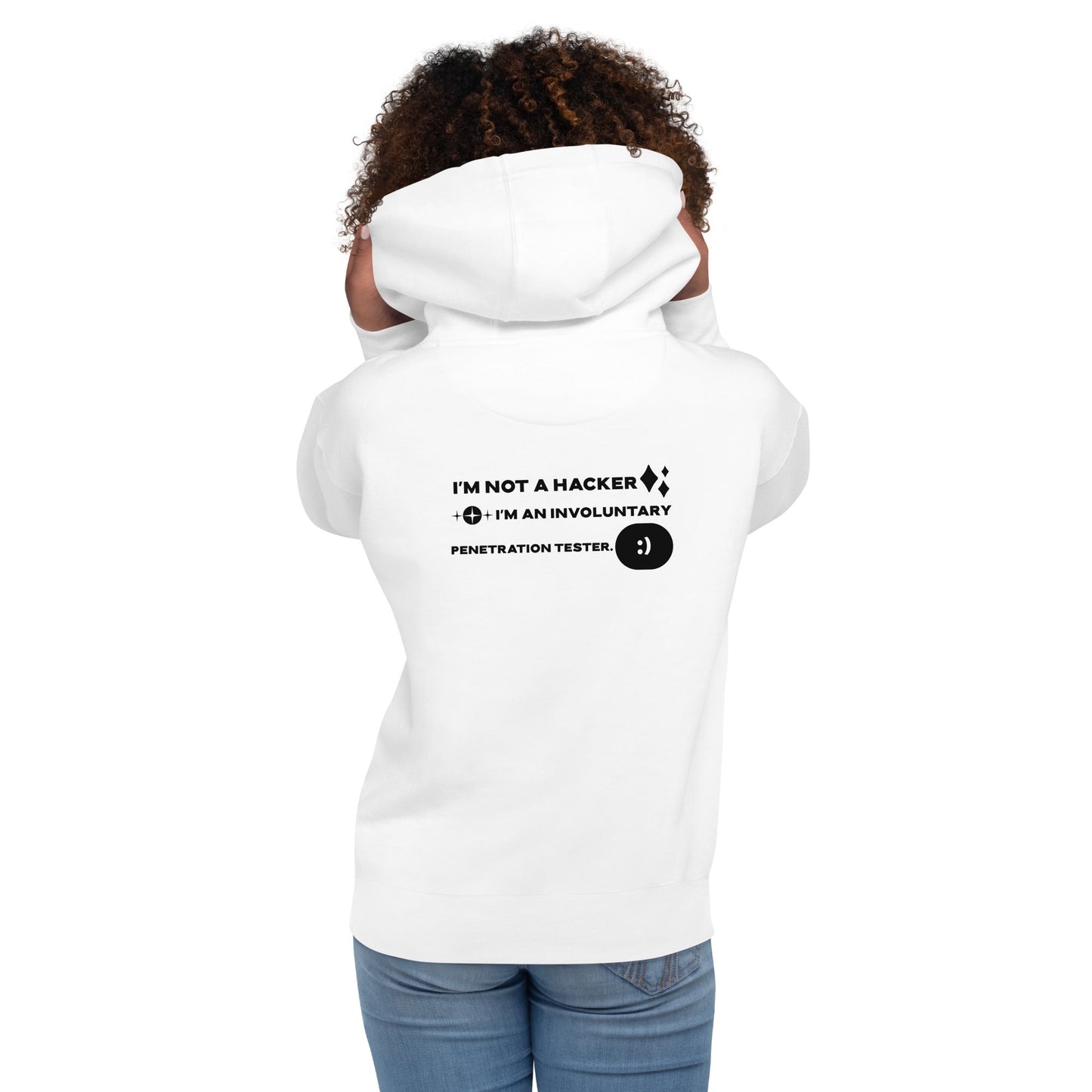 I'm not a Hacker: I am an involuntary penetration tester - Unisex Hoodie ( Back Print ) by DarkByteGear