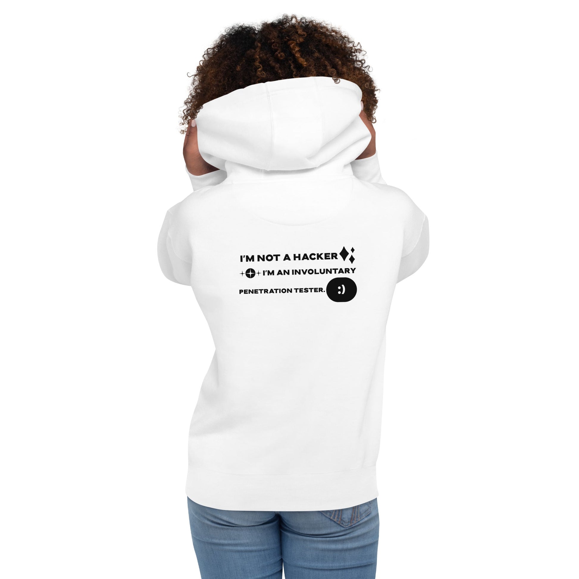 I'm not a Hacker: I am an involuntary penetration tester - Unisex Hoodie ( Back Print ) by DarkByteGear