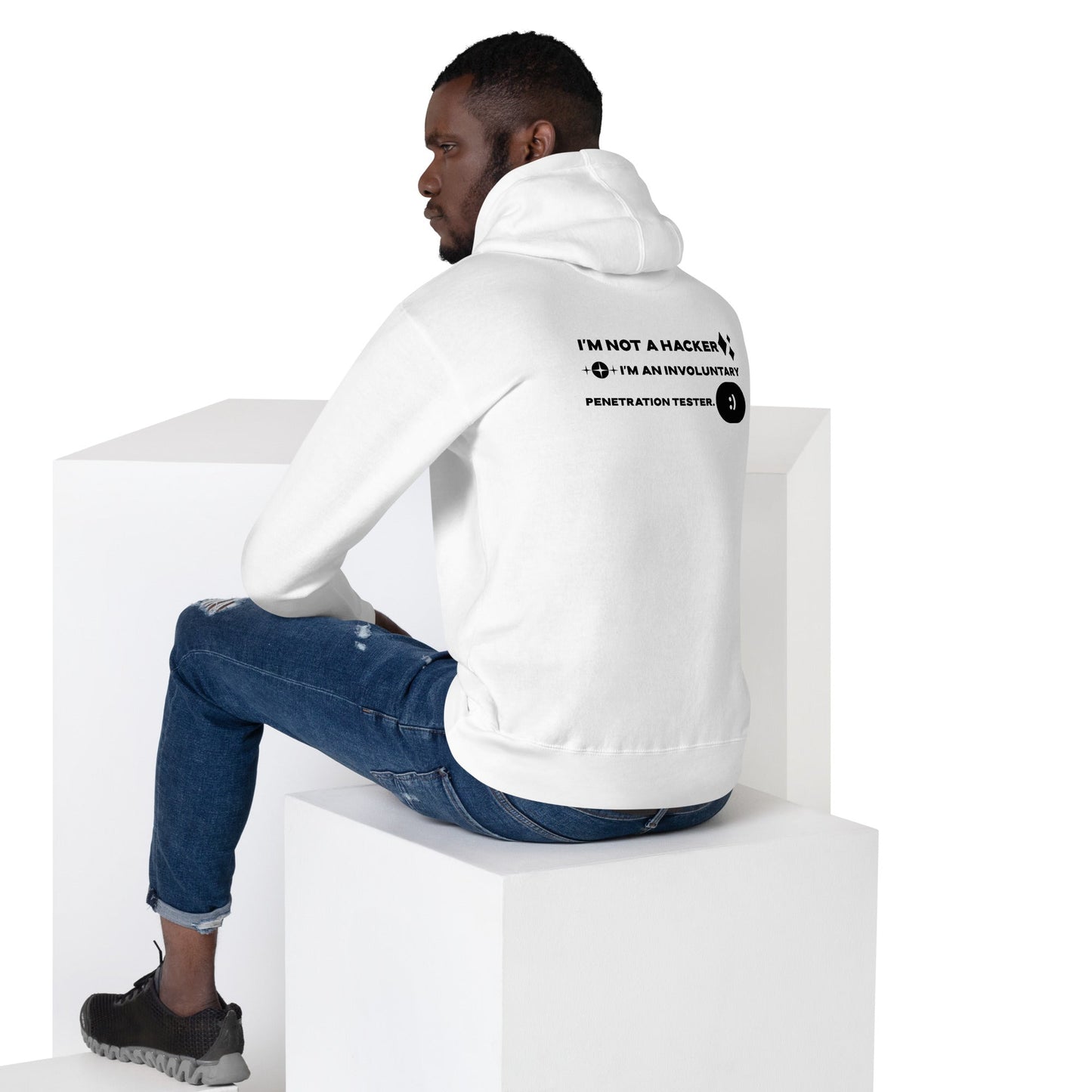 I'm not a Hacker: I am an involuntary penetration tester - Unisex Hoodie ( Back Print ) by DarkByteGear