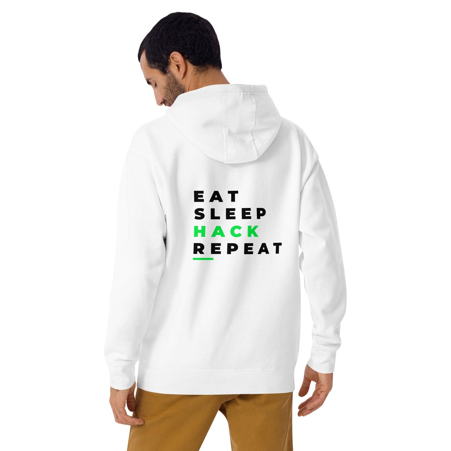Eat, Sleep, Hack, Repeat V2 - Unisex Hoodie ( Back Print ) by DarkByteGear