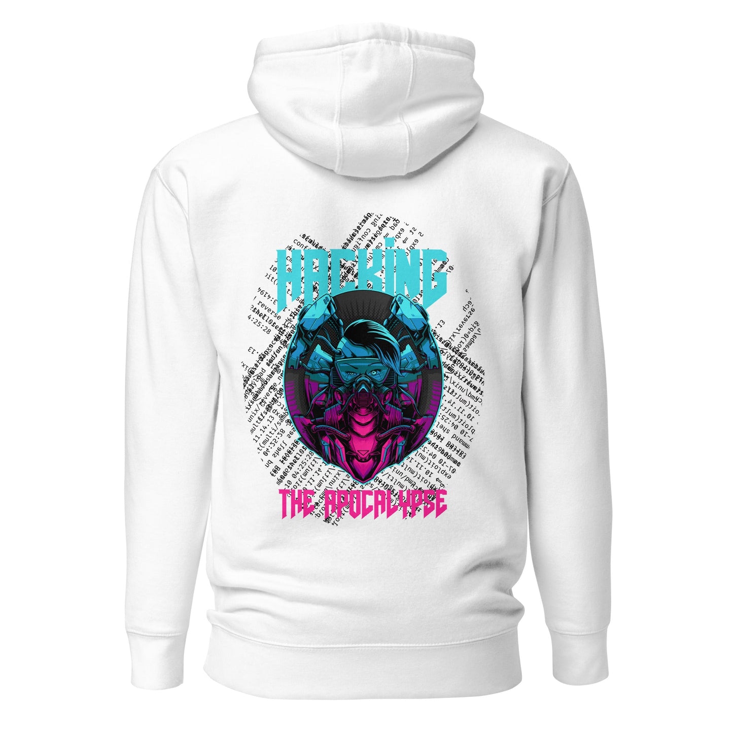 Hacking the apocalypse V2 - Unisex Hoodie ( Back Print ) by DarkByteGear