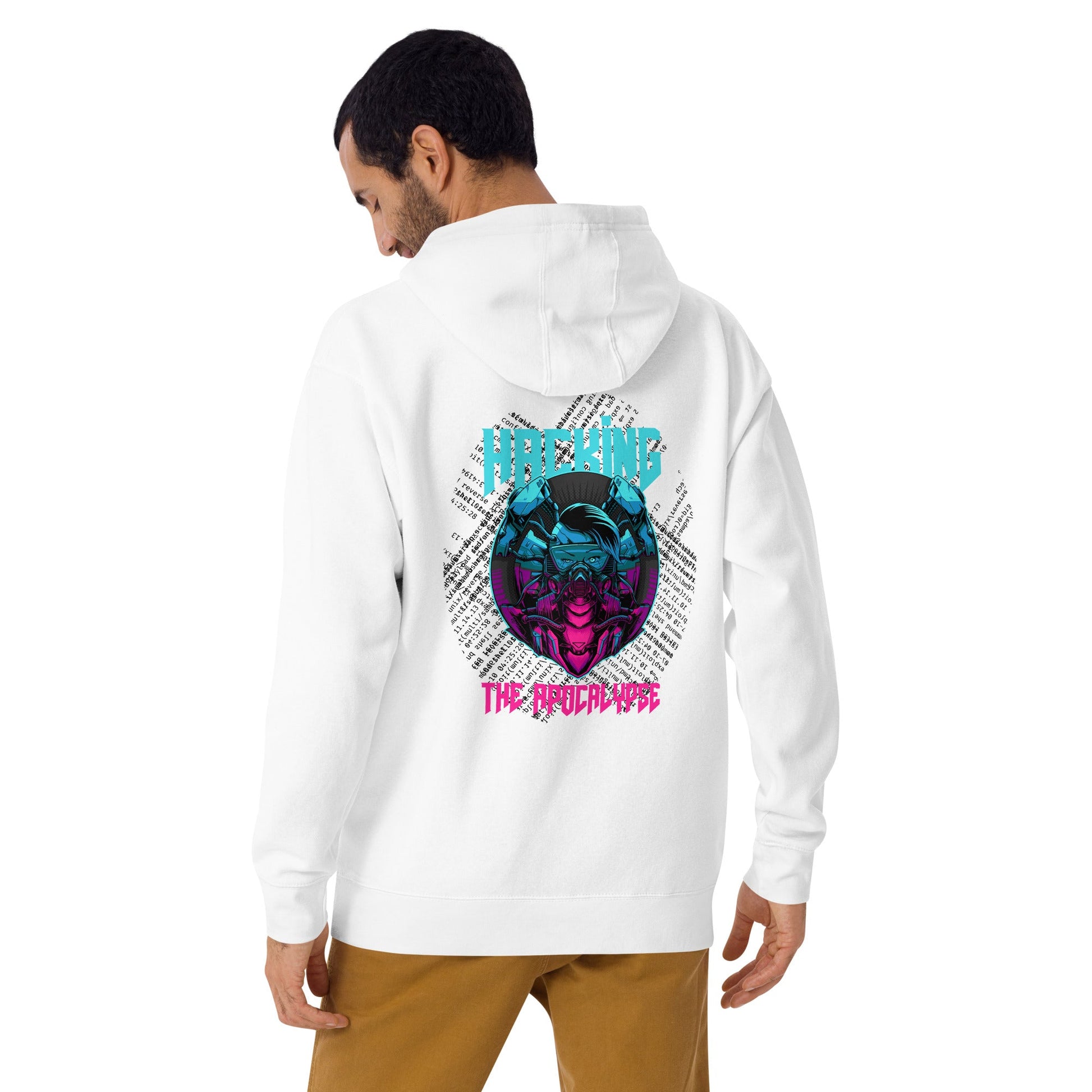 Hacking the apocalypse V2 - Unisex Hoodie ( Back Print ) by DarkByteGear