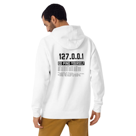 Go ping yourself - Unisex Hoodie ( Back Print ) by DarkByteGear