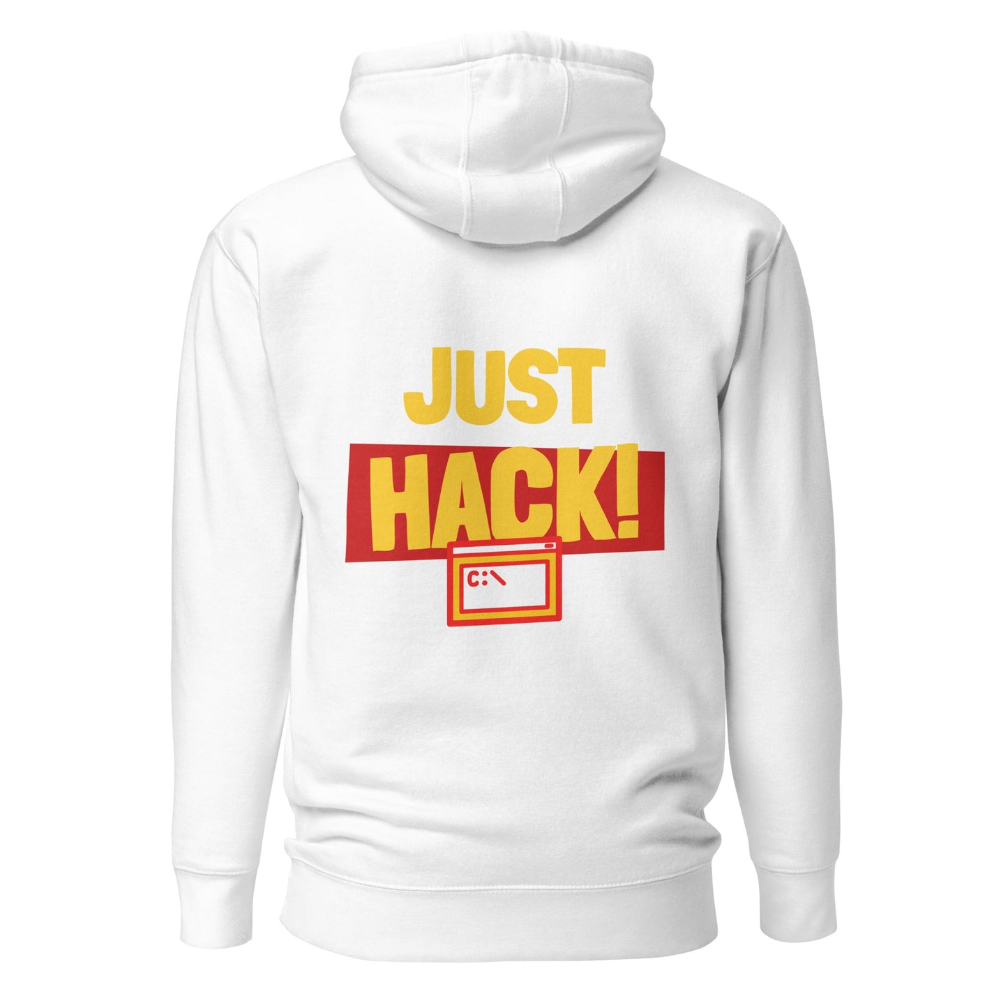 Just Hack (Yellow Text) - Unisex Hoodie ( Back Print ) by DarkByteGear