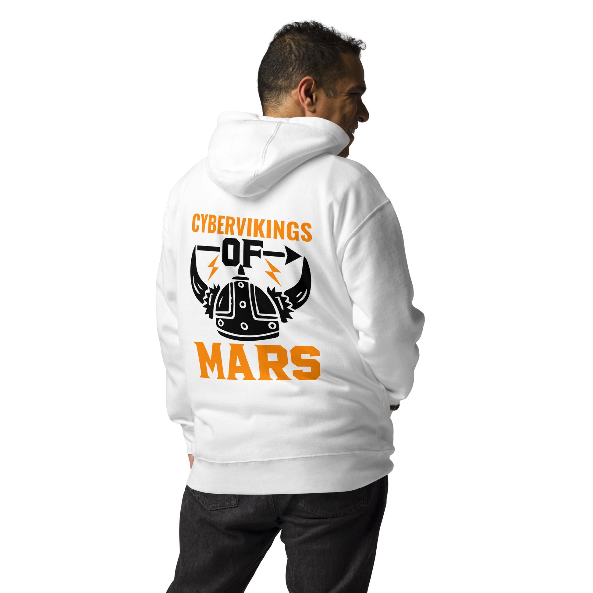 Cyberviking of Mars - Unisex Hoodie ( Back Print ) by DarkByteGear