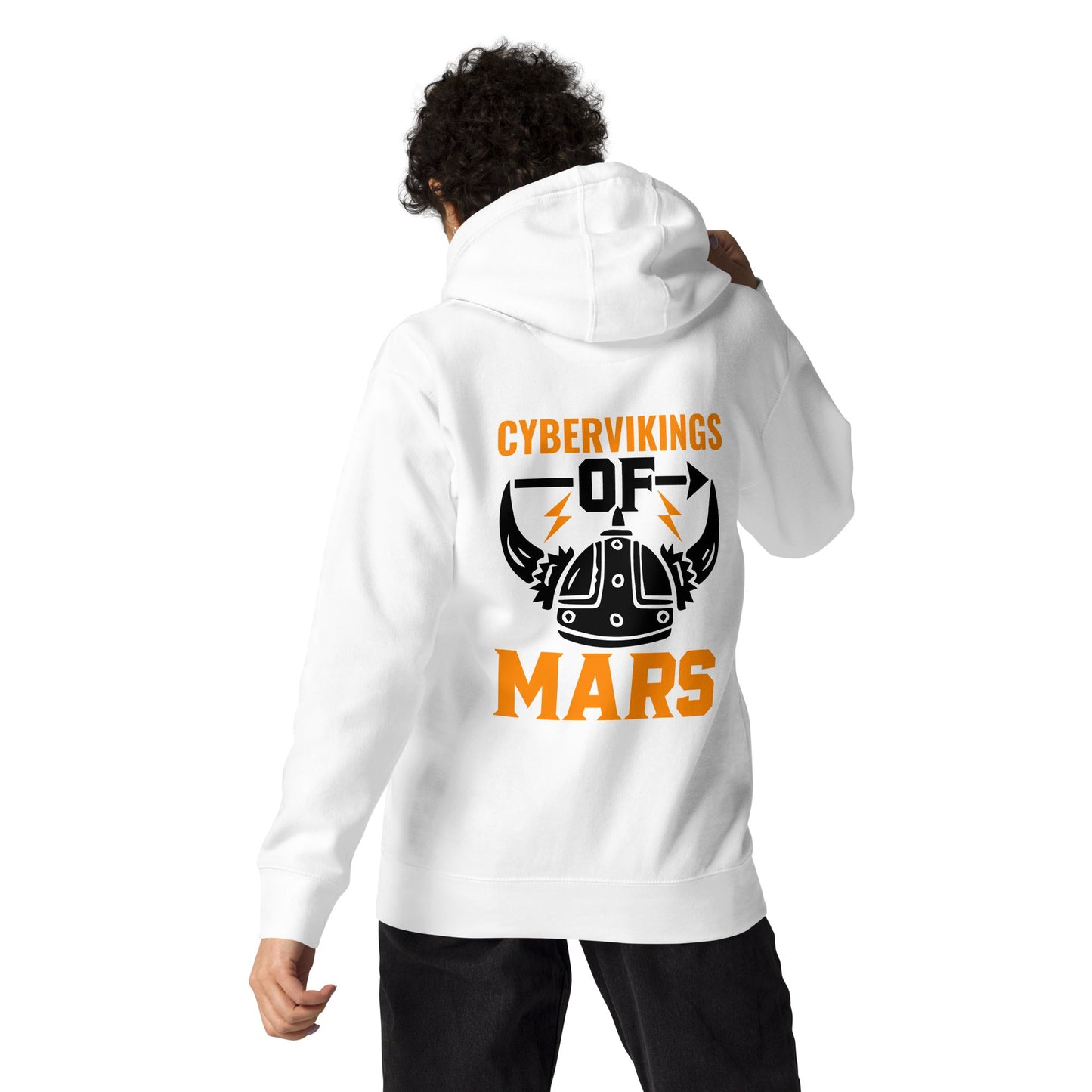Cyberviking of Mars - Unisex Hoodie ( Back Print ) by DarkByteGear