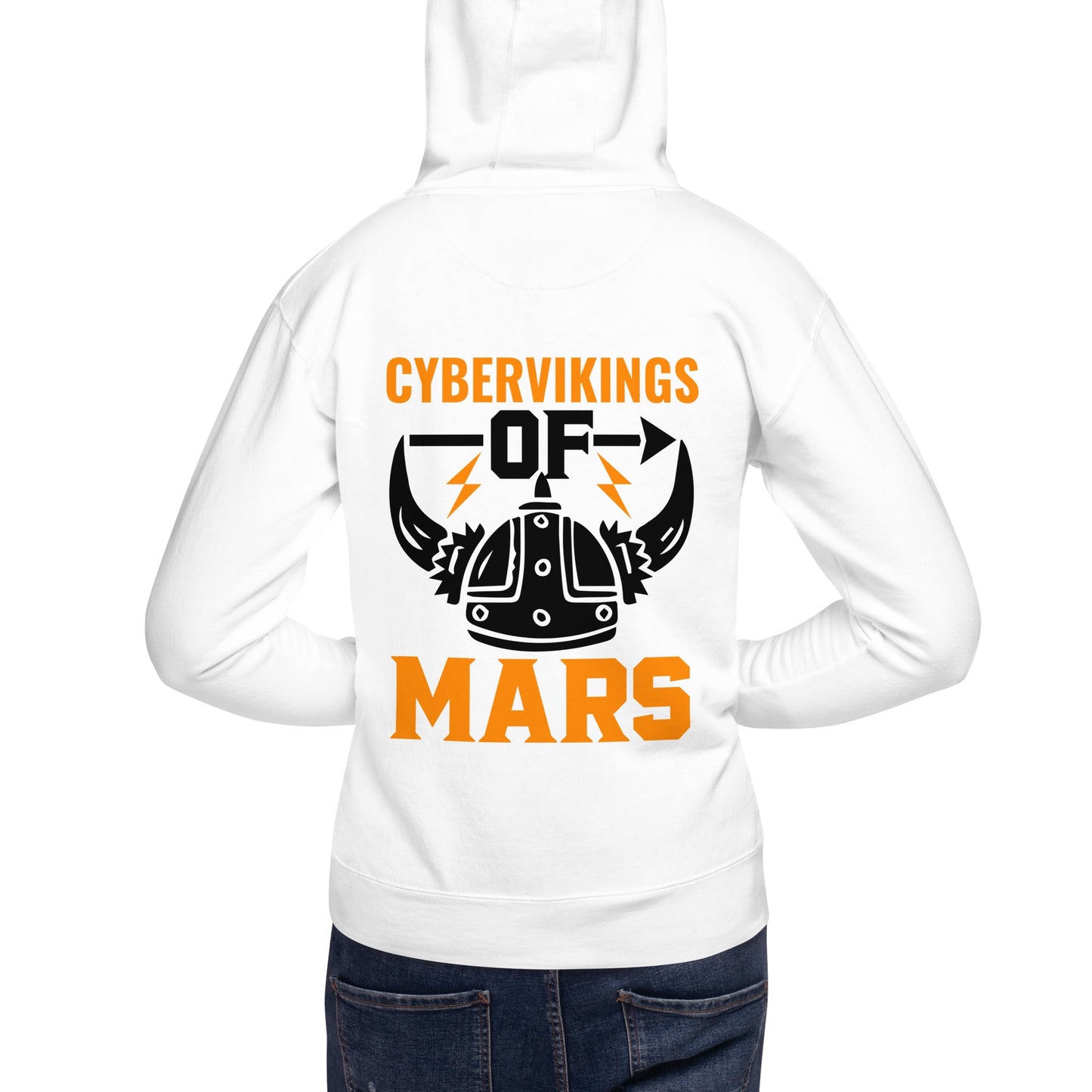 Cyberviking of Mars - Unisex Hoodie ( Back Print ) by DarkByteGear