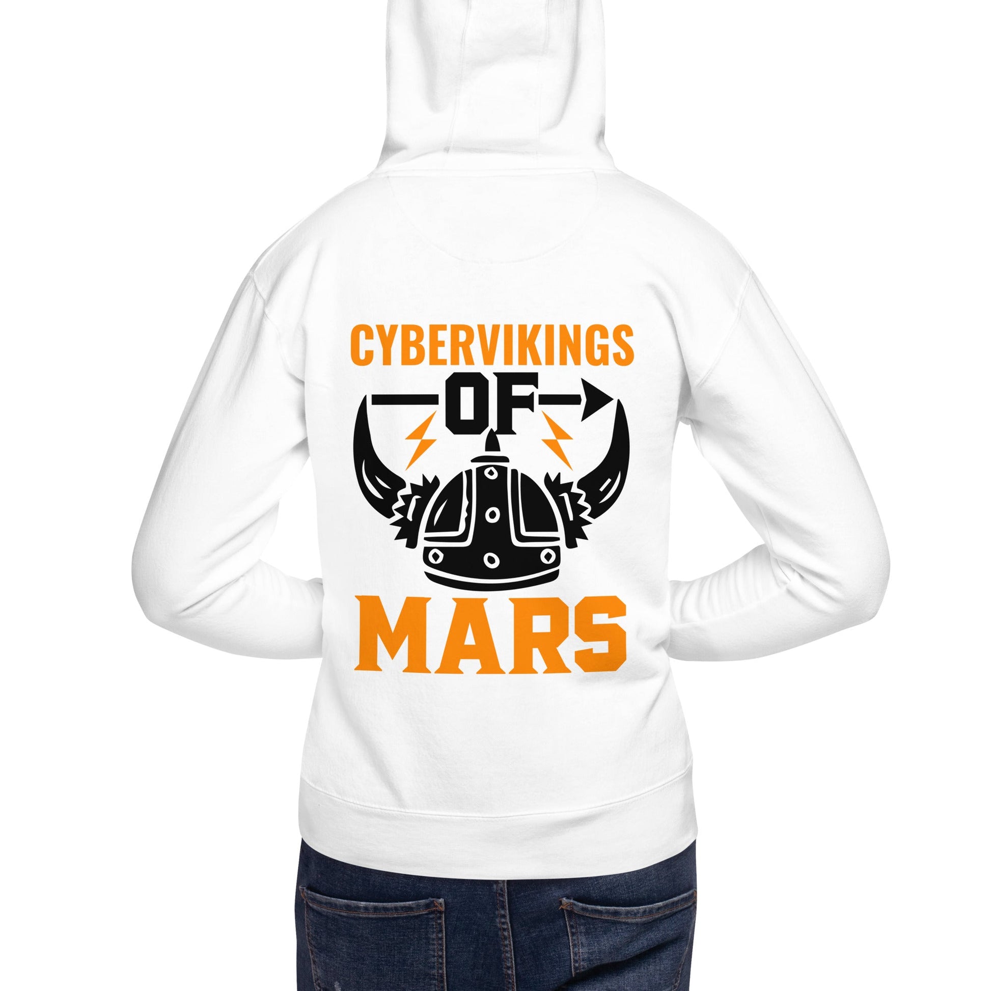 Cyberviking of Mars - Unisex Hoodie ( Back Print ) by DarkByteGear