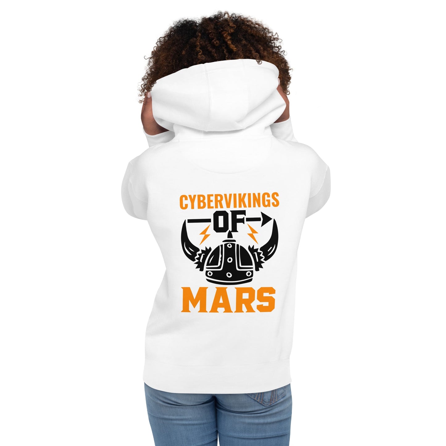 Cyberviking of Mars - Unisex Hoodie ( Back Print ) by DarkByteGear