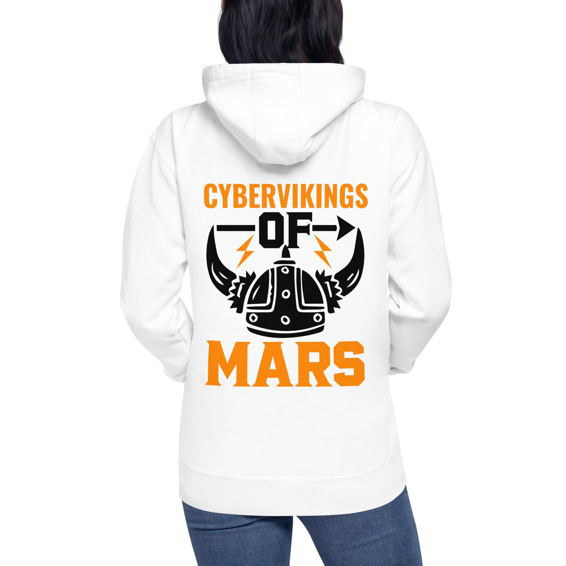 Cyberviking of Mars - Unisex Hoodie ( Back Print ) by DarkByteGear