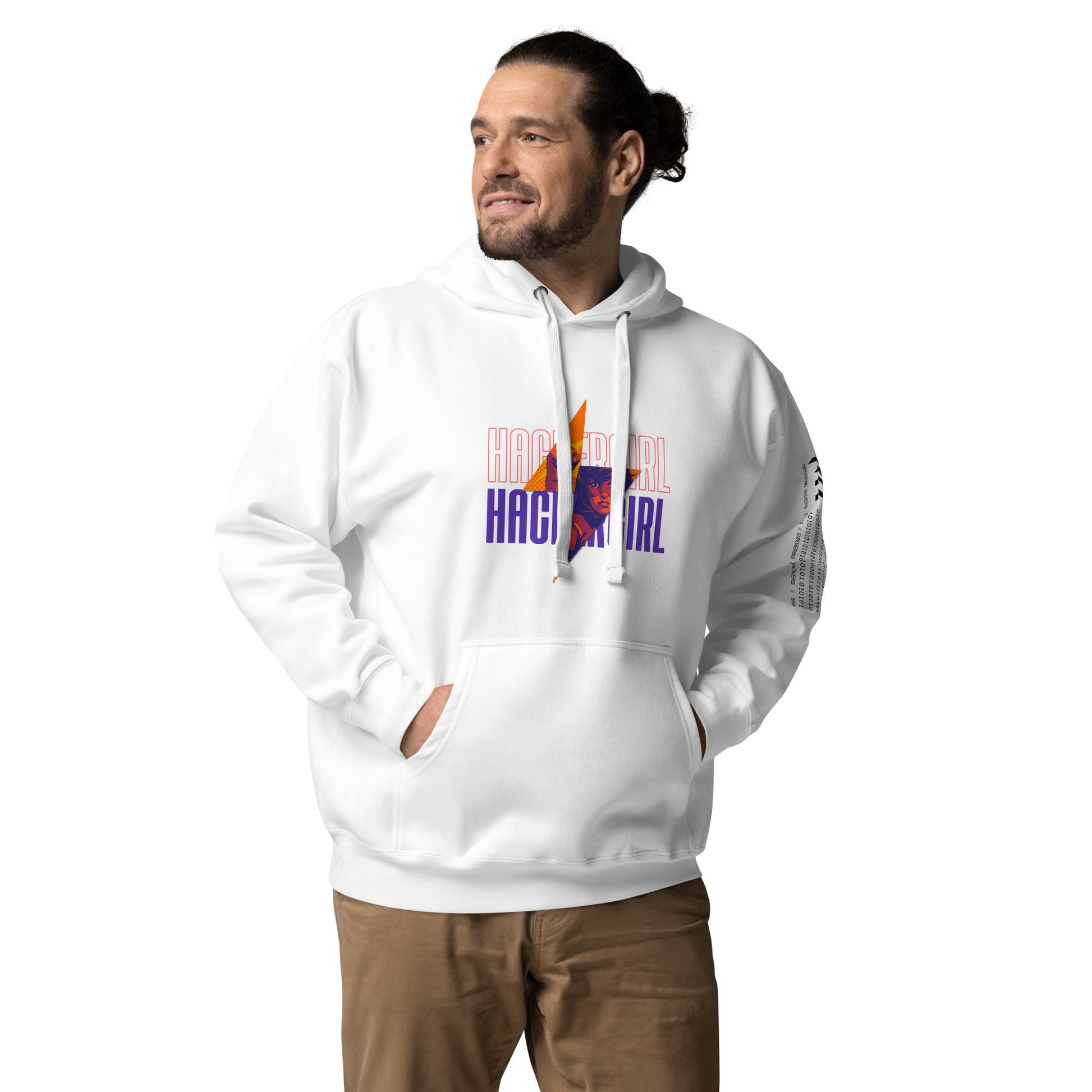 Hacker Girl V1 in Dark Color Text - Unisex Hoodie by DarkByteGear