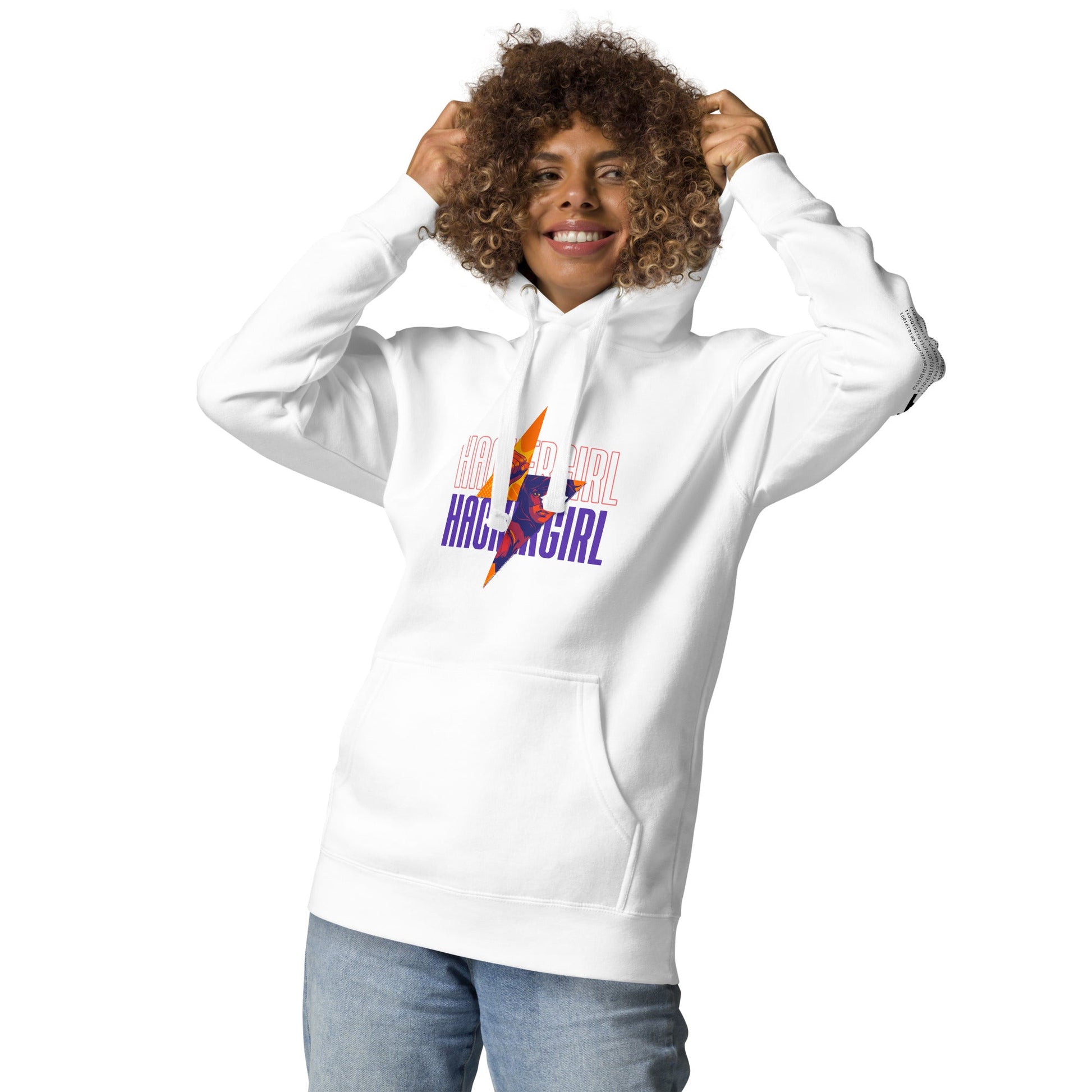 Hacker Girl V1 in Dark Color Text - Unisex Hoodie by DarkByteGear