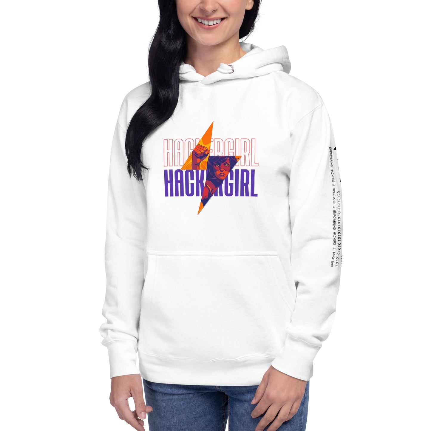 Hacker Girl V1 in Dark Color Text - Unisex Hoodie by DarkByteGear