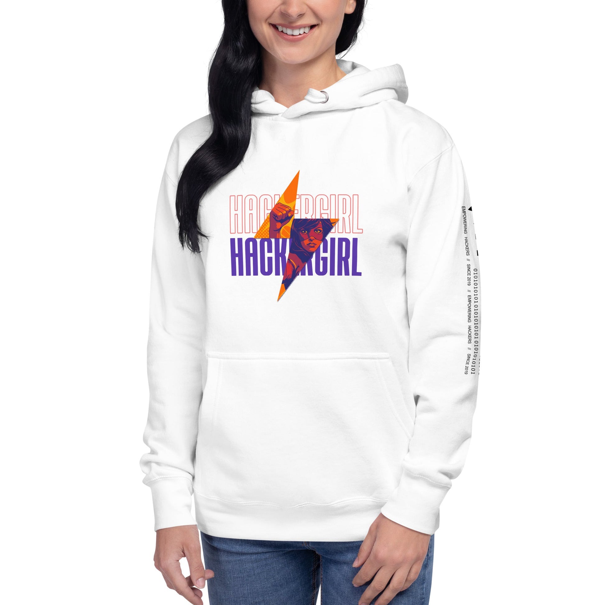 Hacker Girl V1 in Dark Color Text - Unisex Hoodie by DarkByteGear