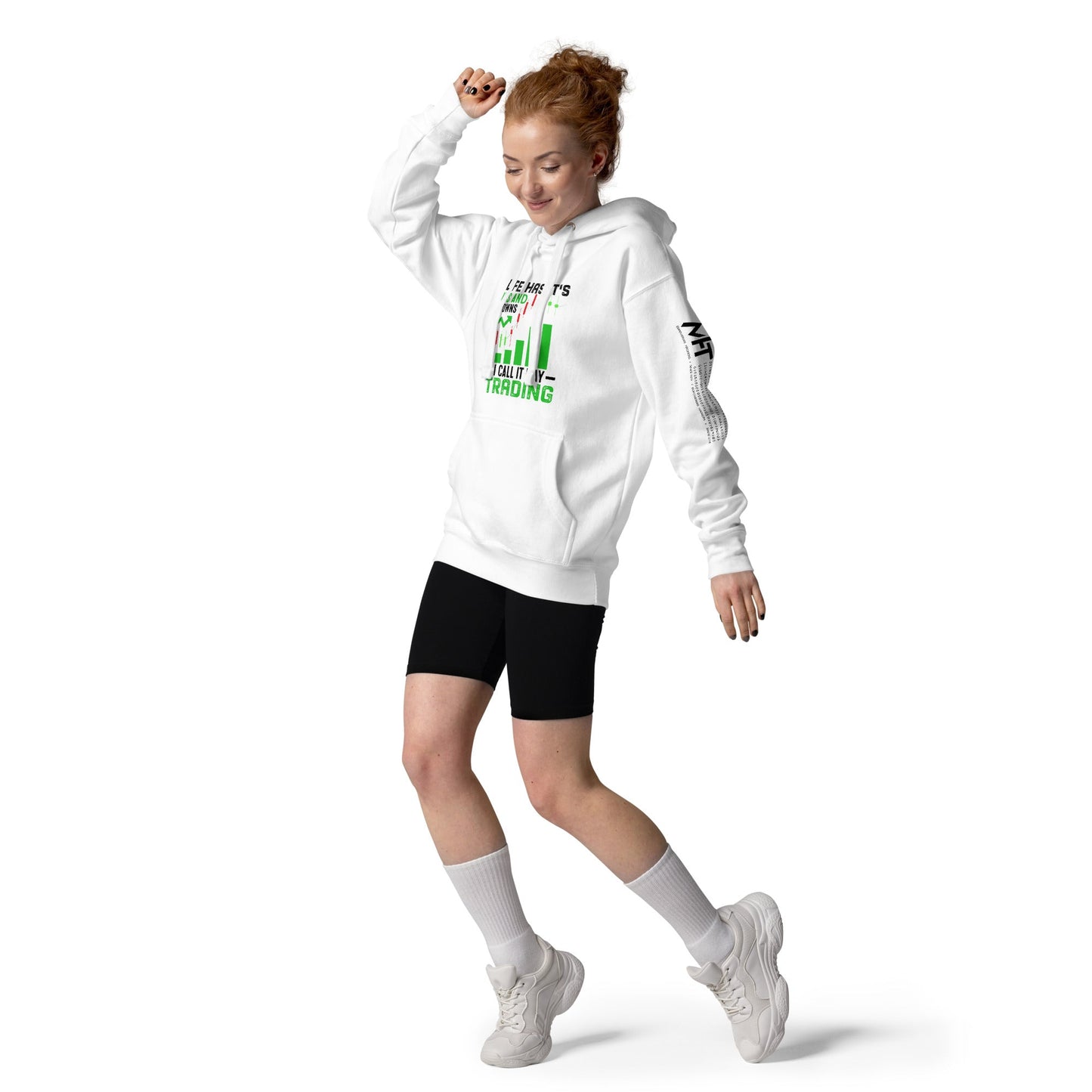 Life Has it's ups and down; I Call it Day Trading in Dark Text - Unisex Hoodie by DarkByteGear