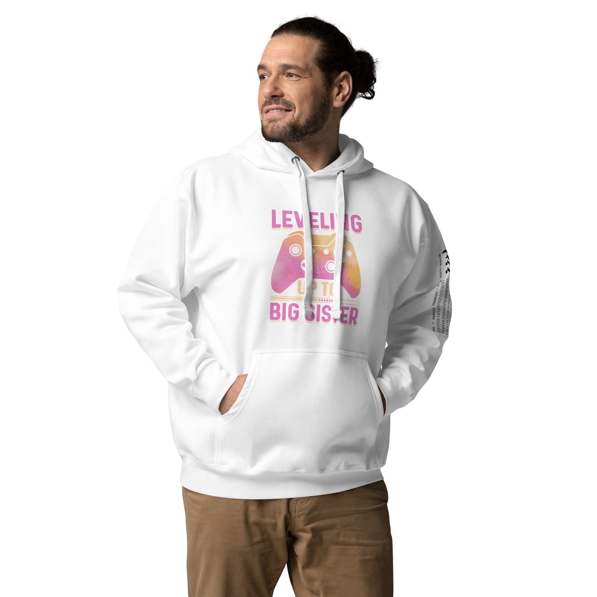 Levelling up to Big Sister for light color - Unisex Hoodie by DarkByteGear