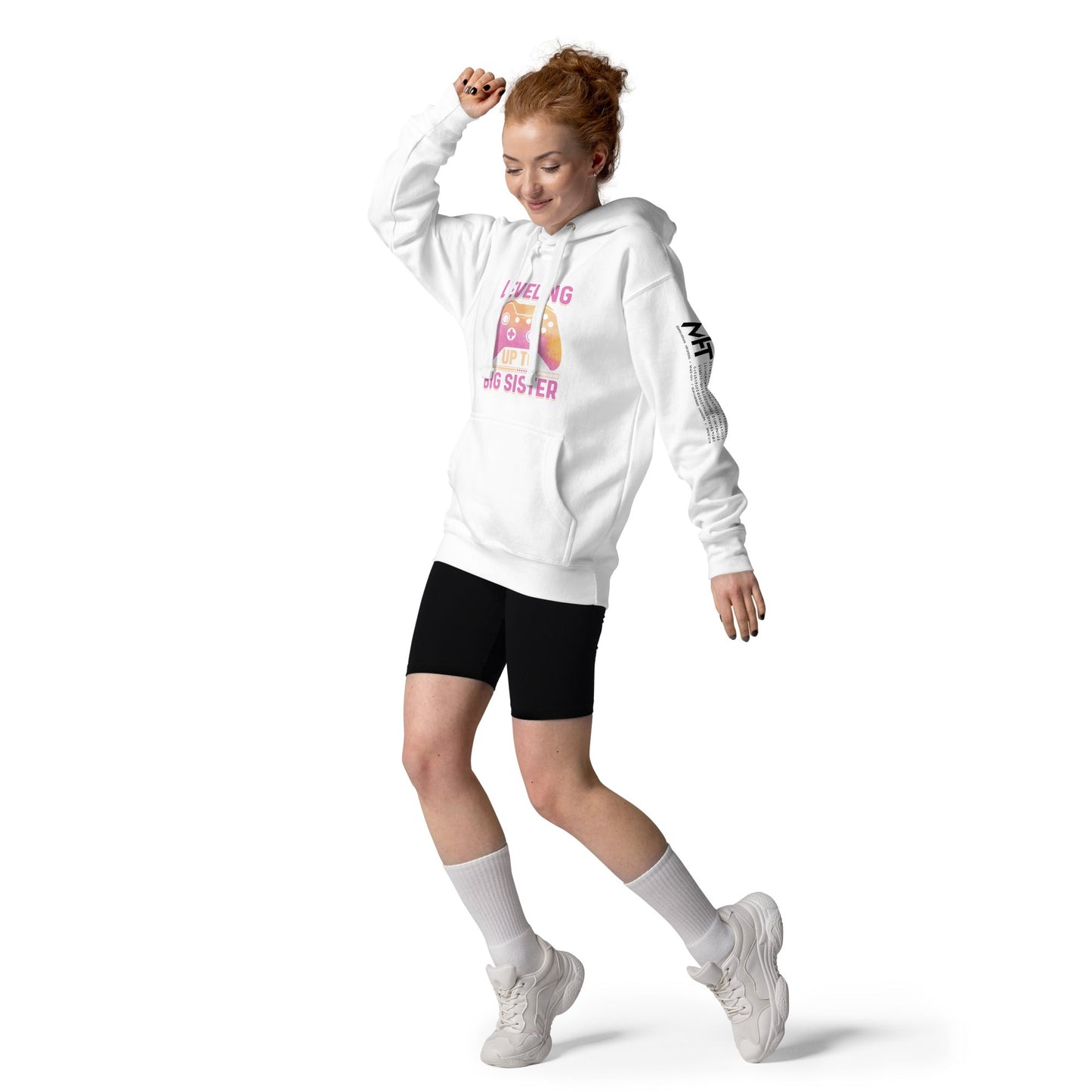 Levelling up to Big Sister for light color - Unisex Hoodie by DarkByteGear