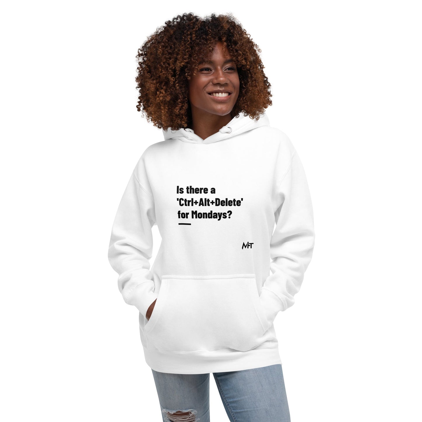 Is there a 'Ctrl+Alt+Delete' for Mondays? - Unisex Hoodie ( Back Print ) by DarkByteGear