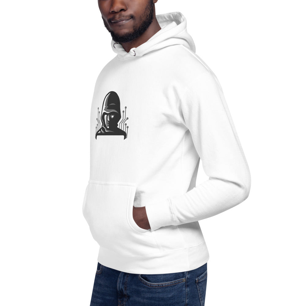 Black Hat Hacker - Unisex Hoodie (back print ) by DarkByteGear