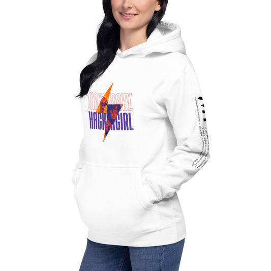 Hacker Girl V1 in Dark Color Text - Unisex Hoodie by DarkByteGear