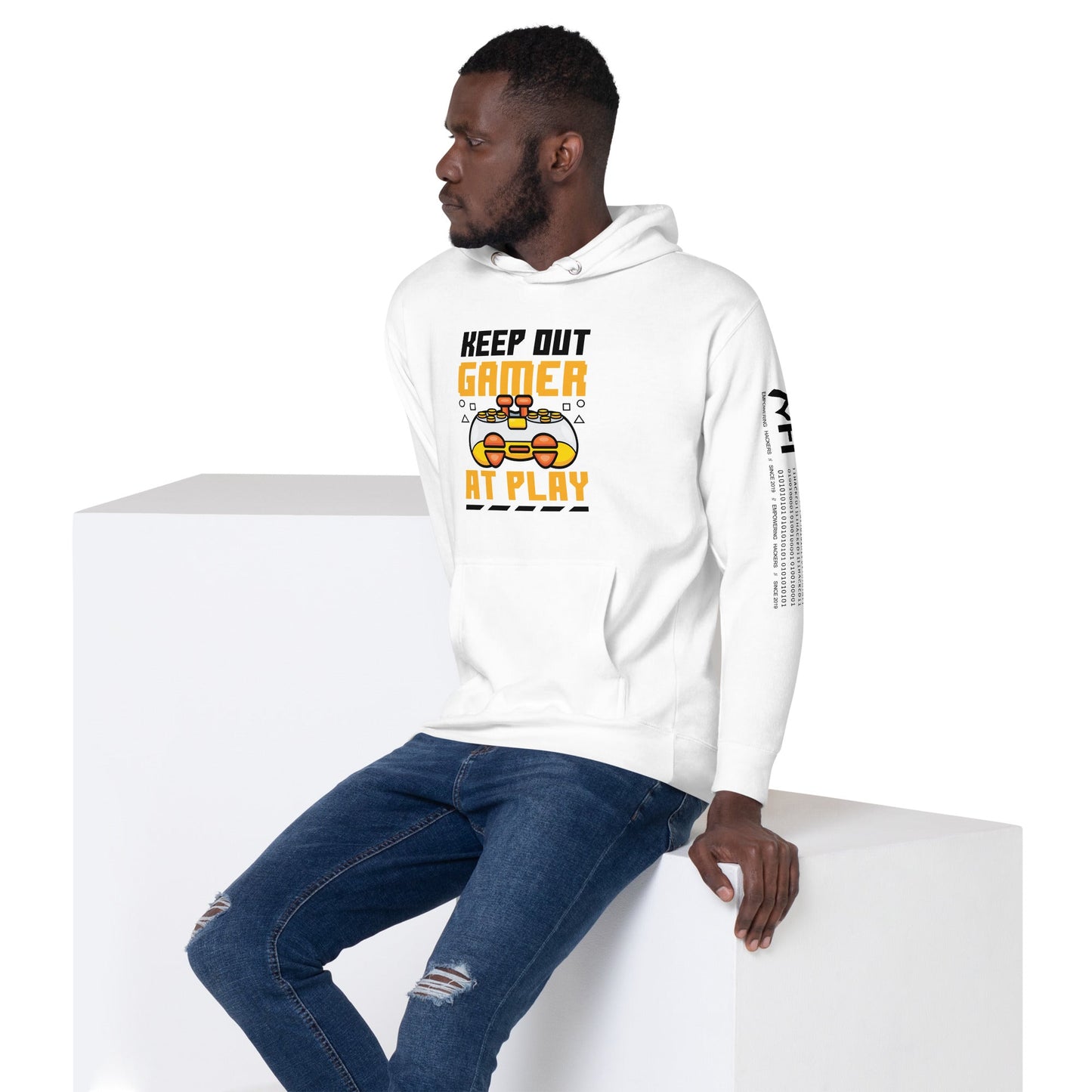 Keep Out Gamer At Play Rima 7 in Dark Text - Unisex Hoodie by DarkByteGear