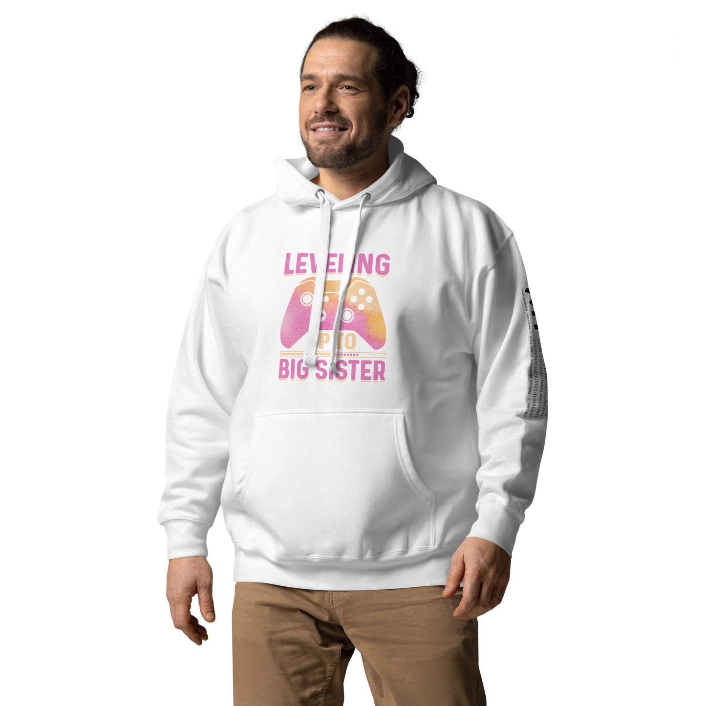 Levelling up to Big Sister for light color - Unisex Hoodie by DarkByteGear