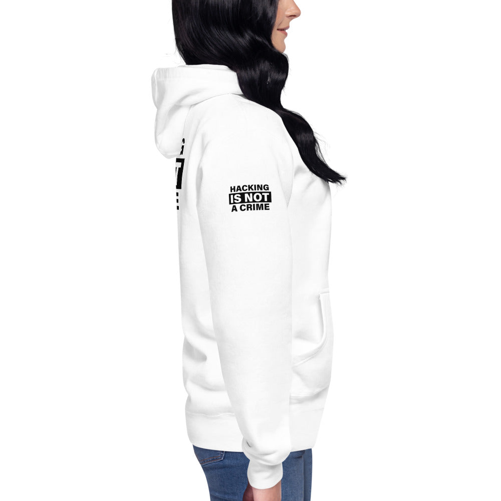Hacking is not a crime - Unisex Hoodie (back print) by DarkByteGear