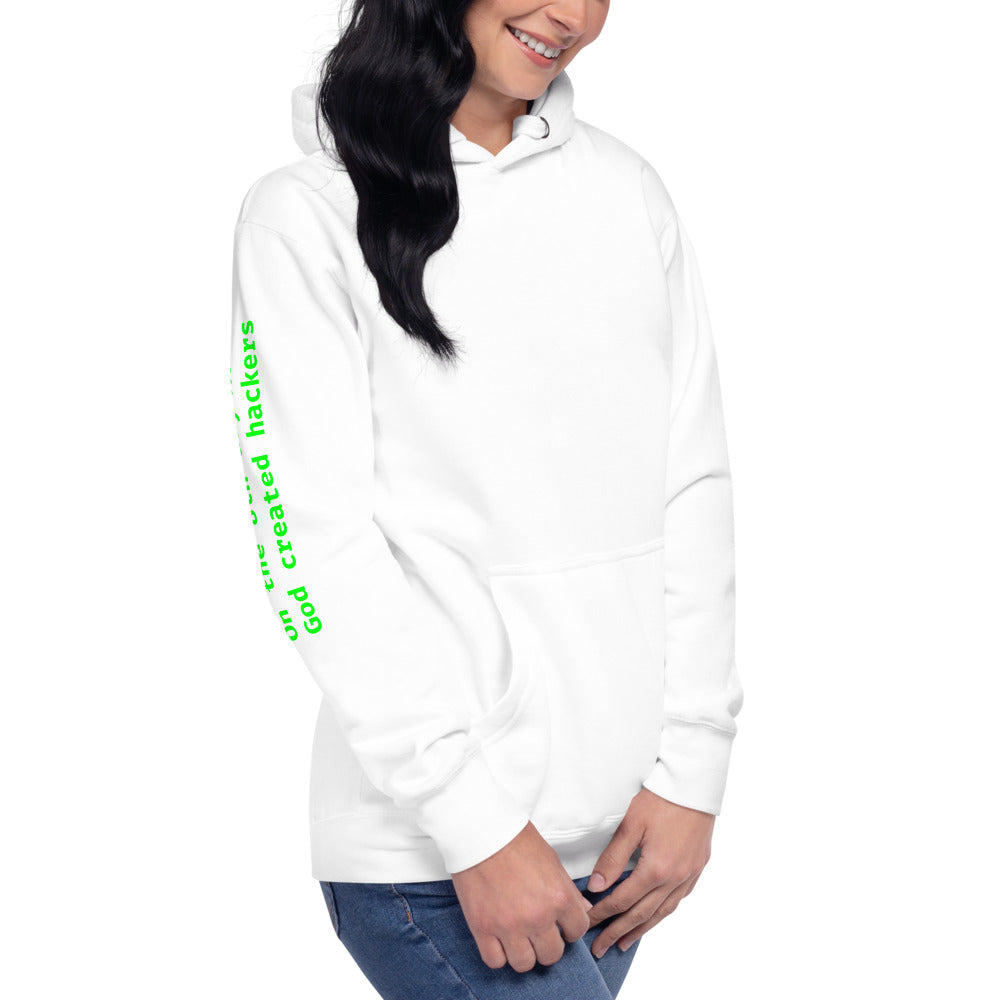 On the 8th day God created hackers - Unisex Hoodie (back print) by DarkByteGear
