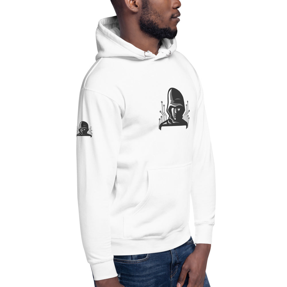 Black Hat Hacker - Unisex Hoodie (back print ) by DarkByteGear