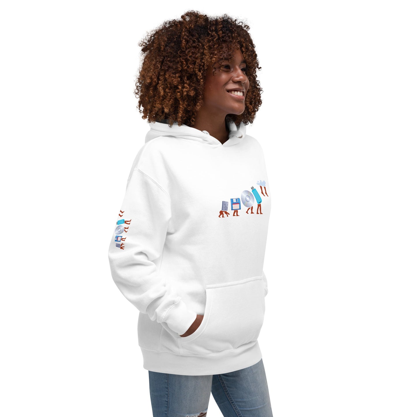 Evolution of data storage - Unisex Hoodie by DarkByteGear