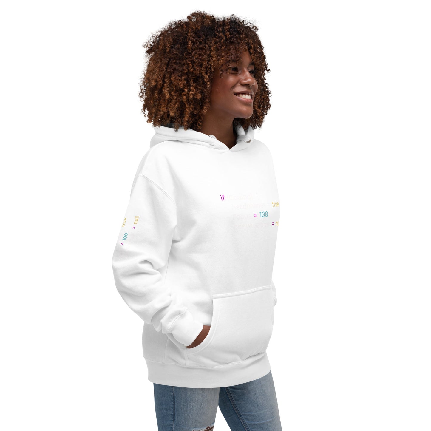 If coding headphones true focus 100 conversation null - Unisex Hoodie by DarkByteGear