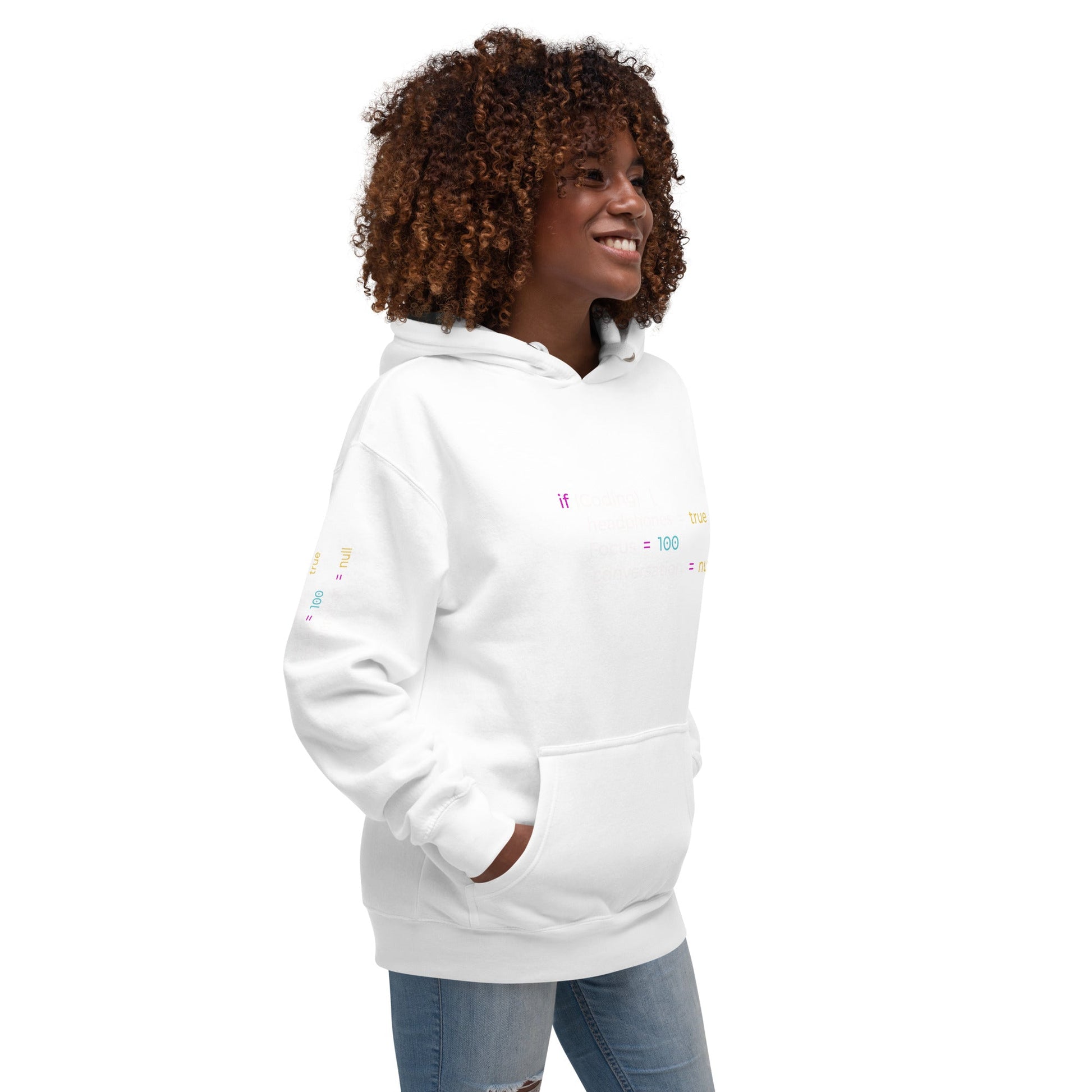 If coding headphones true focus 100 conversation null - Unisex Hoodie by DarkByteGear
