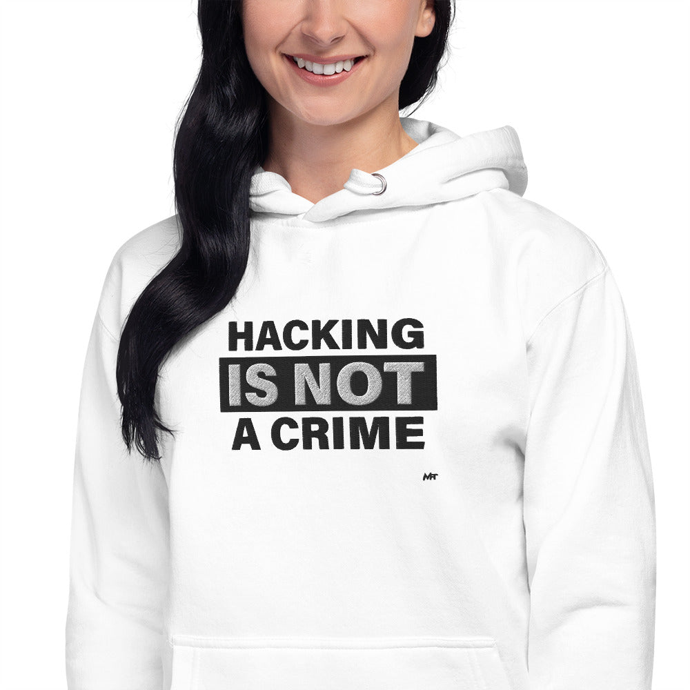 Hacking is not a crime - Unisex Hoodie (embroidered) by DarkByteGear