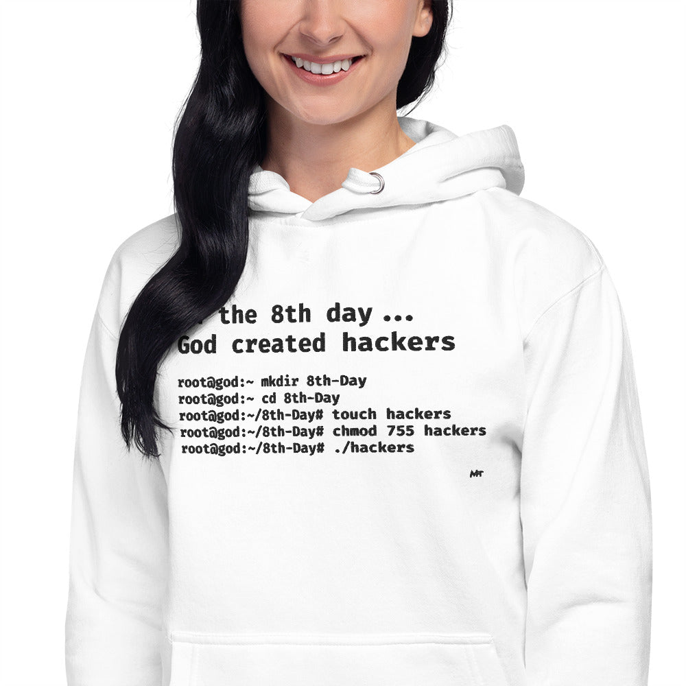 On the 8th day God created hackers - Unisex Hoodie (embroidered) by DarkByteGear