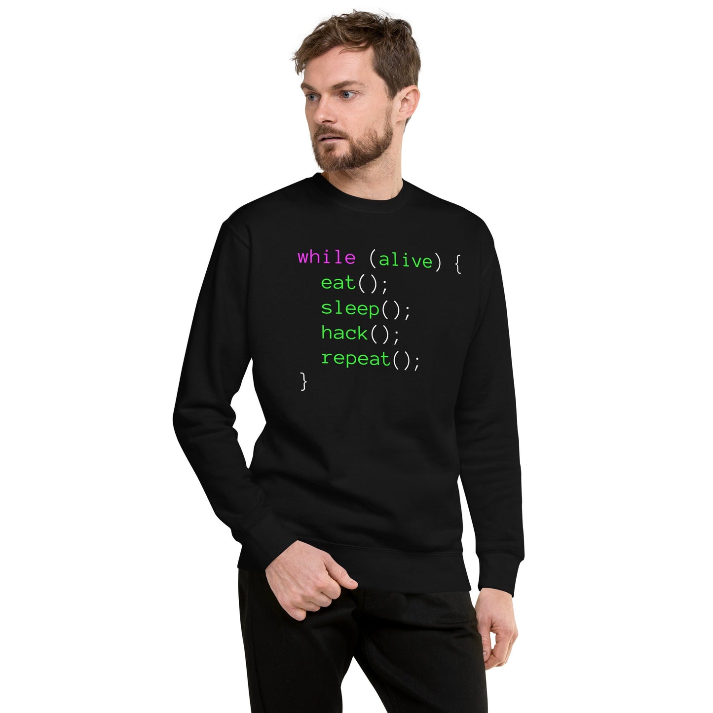 Eat sleep hack repeat - Unisex Premium Sweatshirt by DarkByteGear