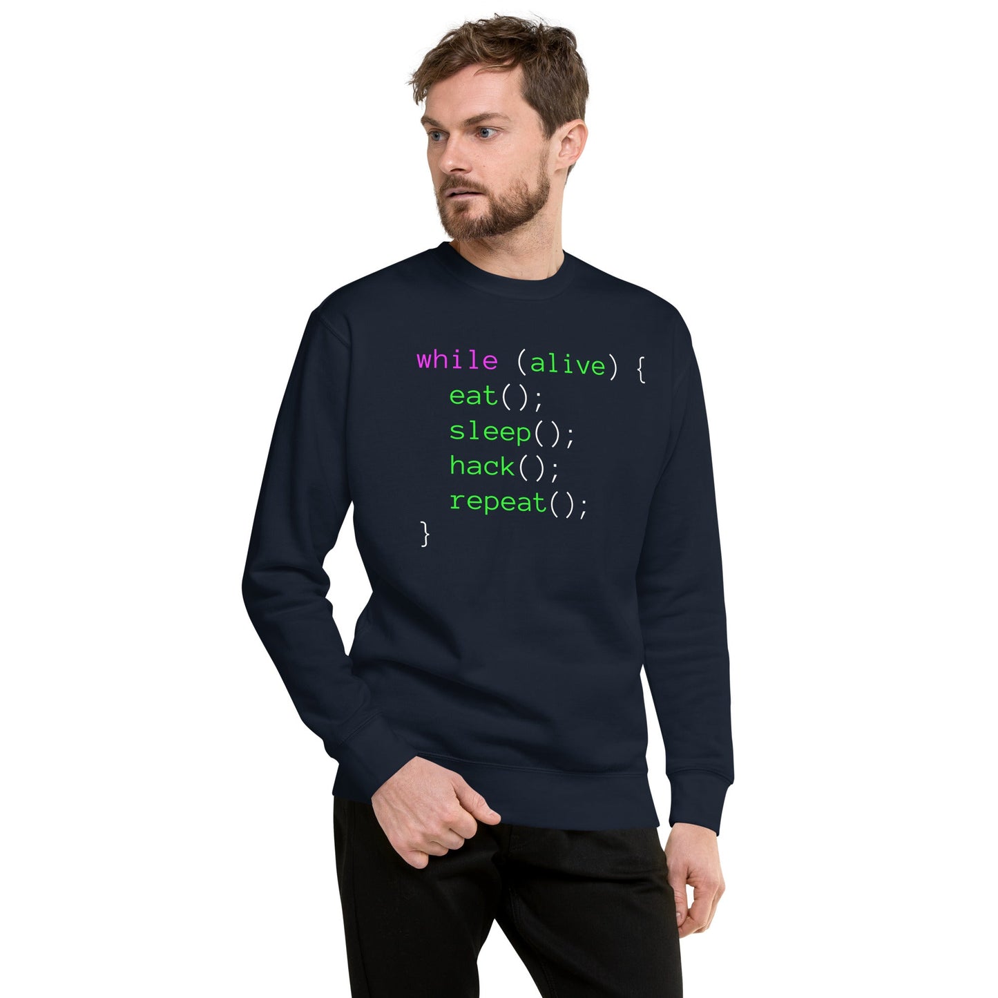 Eat sleep hack repeat - Unisex Premium Sweatshirt by DarkByteGear