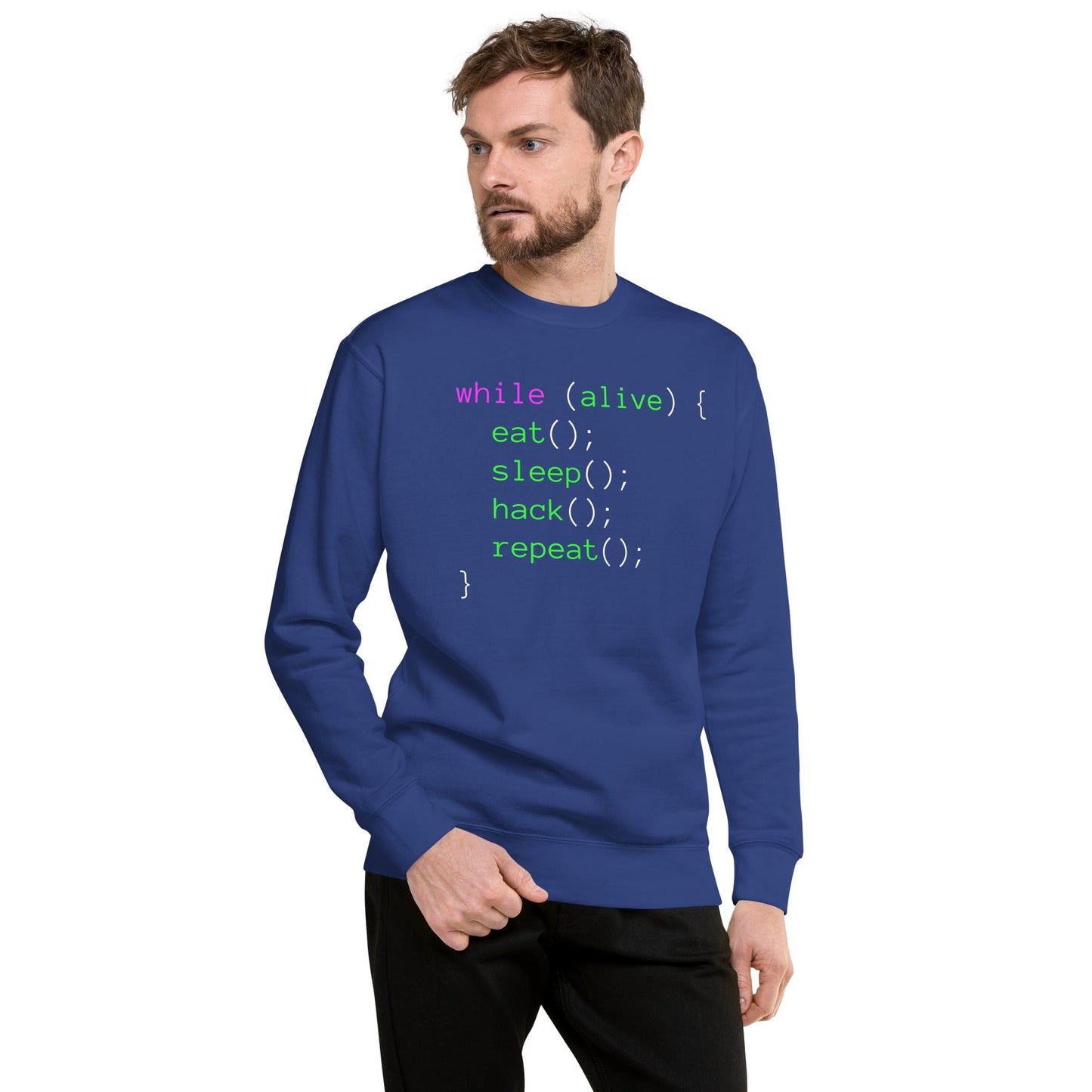 Eat sleep hack repeat - Unisex Premium Sweatshirt by DarkByteGear