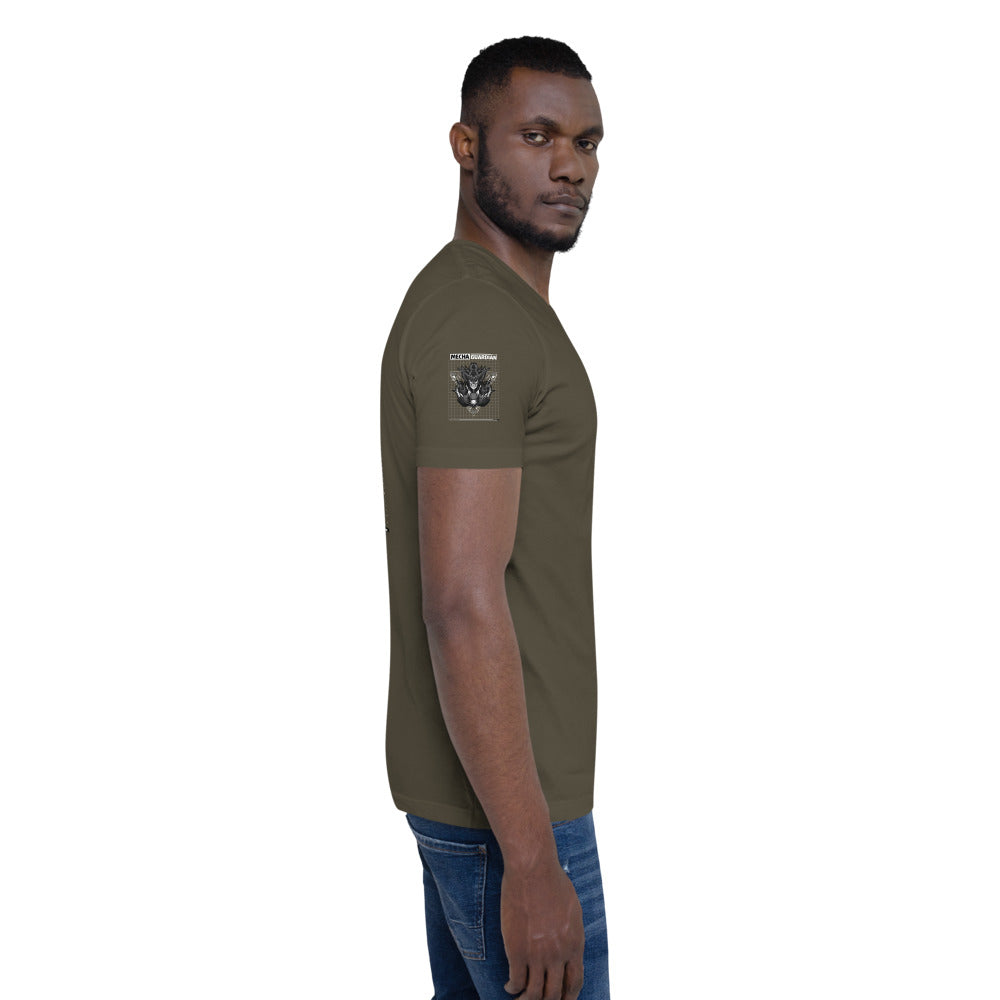 Mecha Guardian - Short-Sleeve Unisex T-Shirt (all sides print) by DarkByteGear