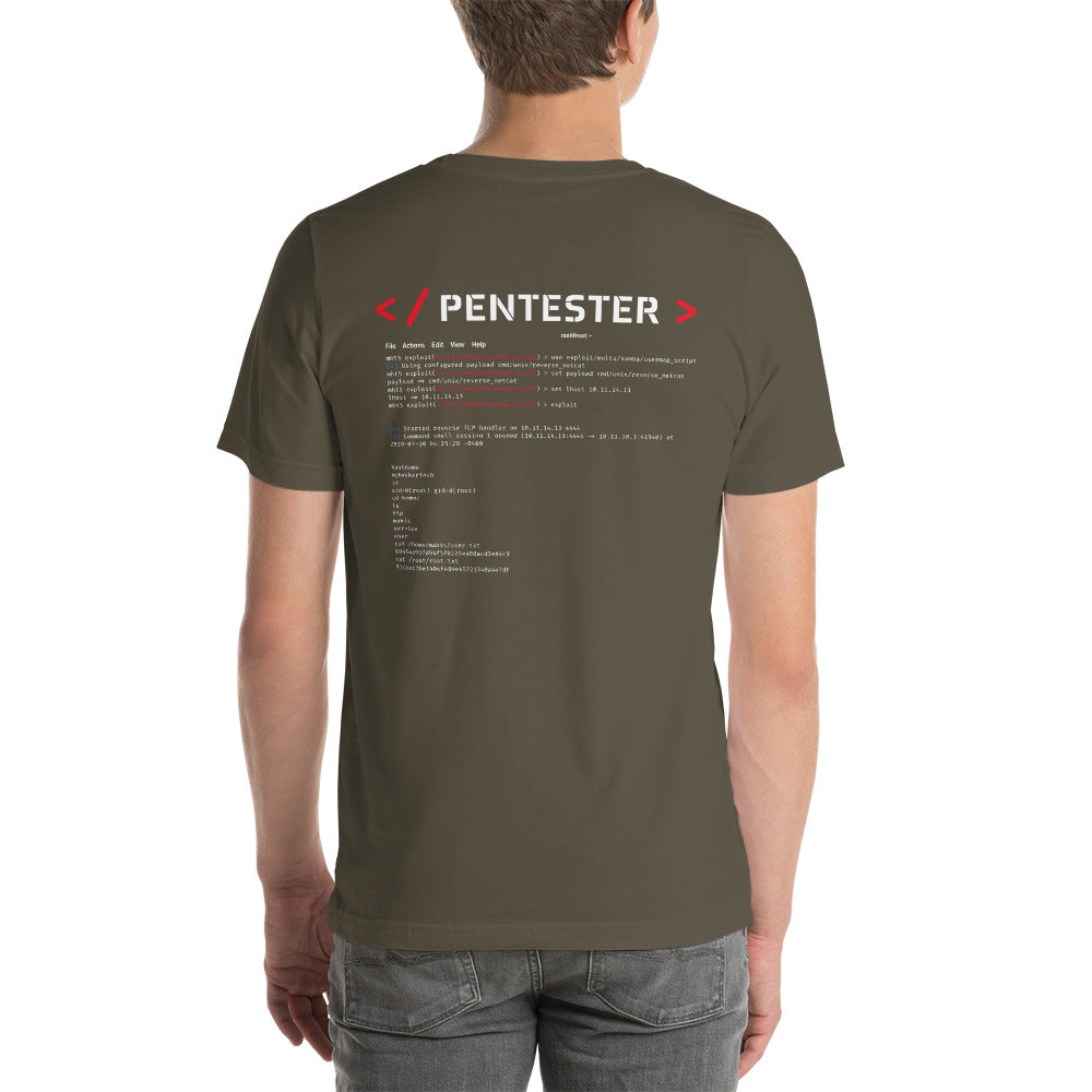 Pentester v1 - Short-Sleeve Unisex T-Shirt (back print) by DarkByteGear