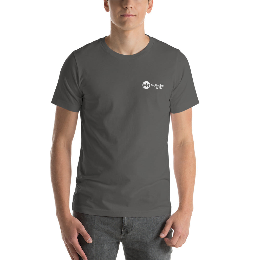 What would Jesus do for 0day - Short-Sleeve Unisex T-Shirt (back print) by DarkByteGear