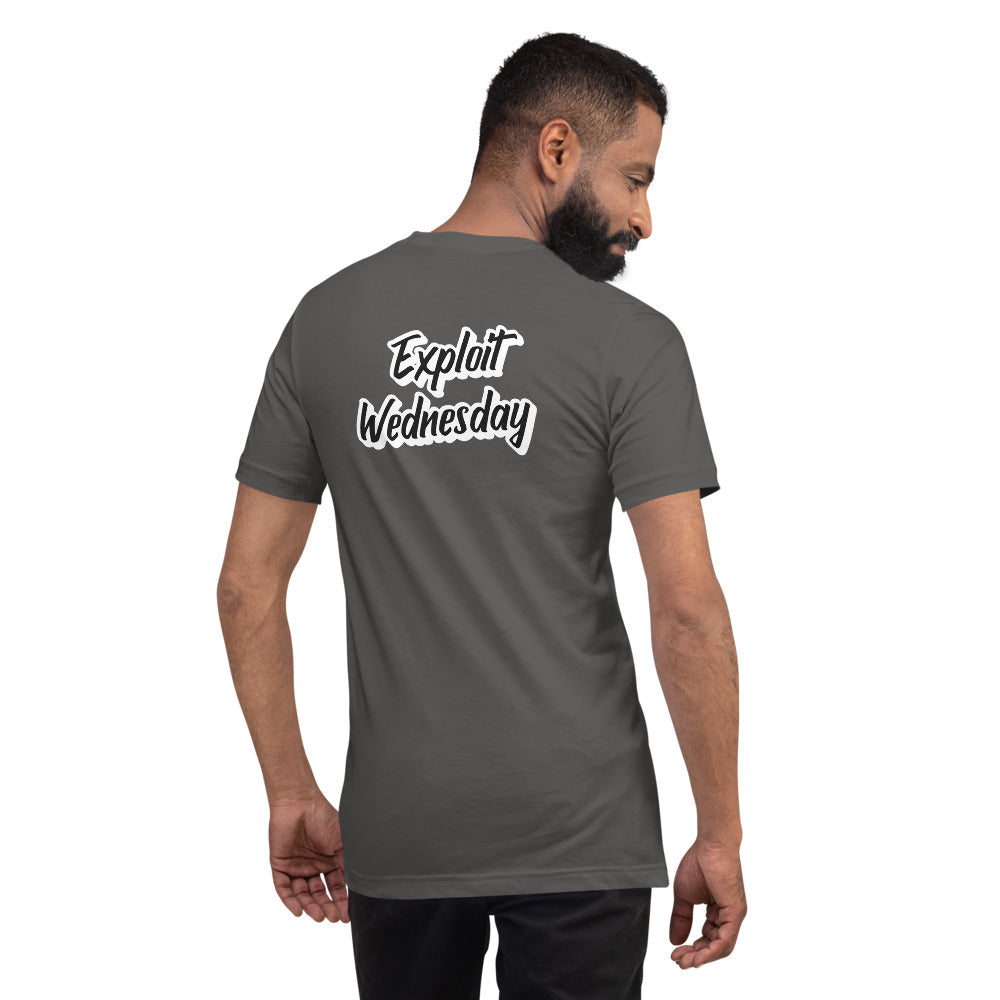 Exploit Wednesday - Short-Sleeve Unisex T-Shirt (back print) by DarkByteGear